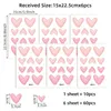 Adesivos de parede 60 pcs macio rosa grande forma de coração pequeno para impermeável removível pvc crianças quarto jardim de infância decoração de casa 231101