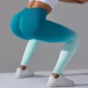 Leggings tricotés sans couture pour femmes, couleur bonbon, couleur changeante, serré, taille haute, levage des hanches, pantalon de Yoga, de sport et de Fitness