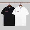 T-shirts voor heren populair22SS modeontwerper Prad Mens drie knop poloshirt Business Casual Rapel Budge T-shirt Ademend en vochtabsorberende borstzak CM8I