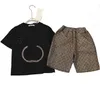 New Spring Summer Children Set T-Shirt Pants Pure Cotton Fashion Style Set 2 قطعة حجم 90 سم-160 سم B8
