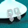 Argento 925 taglio eccellente totale 2 ct passaggio diamante test d colore perno in moissanite a forma di cuore per matrimonio