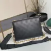 جلدية أصلية M57790 Pochette Coussin حقيبة حقيبة اليد الفاخرة للسيدات تحمل حقيبة اليد المتقاطع مصمم مصمم لسيدة كتف الأزياء
