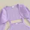 Conjuntos de ropa para niños niña traje de 3 piezas waffle camisola falda plisada a cuadros mangas largas cardigan conjunto para niños de verano nacidos