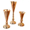 Vaser trumpet metallvas för mittstycken heminredning modern liten blomma