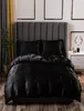 Lyxbäddar Set King Size Black Satin Silk Comforter Bed Home Textil Queen Size Däcke Cover Cy2005194513782