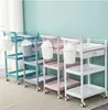 Beauty Cart Small Bubble-instrument Drie-laags multifunctionele gereedschapsauto schoonheidssalon Speciale trolley Mobiele planken