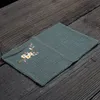 Broderad bomullslinne Tethandduk, japansk stil förtjockad vattenabsorberande tetduk, zen stil kung fu teset, handduk, trasa