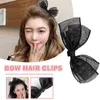 Saç Aksesuarları 1 PCS Kızlar için Blackbow Klipler Kawii Barrettes Sevimli Accessoires Çocuklar Renkli Şerit Kadın Saç Türleri Hairgrip U8S0