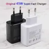 Chargeur de téléphone portable ultra rapide 45W EU EP-TA845, câble adaptateur de Type C pour Samsung GALAXY Ultra S21 A91 A71 A80 Note 10 20 S20 Plus S20