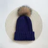 klassieke winter warme muts designer heren muts designer hoed hoge kwaliteit Hoed grof gebreid dik warm Nepbont Pom Mutsen Hoeden Vrouwelijke Motorkap Muts Caps