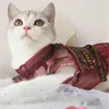 Costumes de chat vêtements pour animaux de compagnie robe chine-chic vêtements de dot style national belle jupe de princesse anti-poils pour petits chiens fournitures d'été