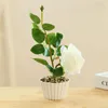 Decorative Flowers & Wreaths Two-pronged Small Rose Bonsai Simulation Flower Factory Direct Supply Creative Artificial Fashion Home Decorati