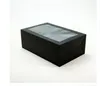 Kraft svart presentförpackningslåda med fönsterkartong papperslåda festkaka bakkakor godislådor dh989