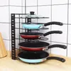 Kitchen Storage 4/5/8 Layer Rack DIY Pan Shelf Organizer Adjustable Lid Stand Cookware Holder Dish Drainer Drying Shelves