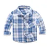 Barnskjortor Spring Autumn Striped Boys Shirts Baby Kids Cotton Shirt Casual Fashion Plaid Bluses For Children 16 Colors Camisas Para Hombre 230331