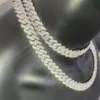 15mm fino hip hop d cor moissanite diamante masculino colar cubano 925 prata esterlina corrente de ligação impecável
