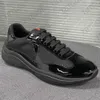 Designer Americas Cup Sneakers Runner Flat Trainers Sapatos Casuais Patente Couro Preto Azul Malha Lace-Up Ao Ar Livre E Nylon Com Caixa No53