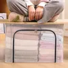 Vêtements rangement tissu vêtements cadre en acier pliable boîte pliante drap de lit couverture oreiller étagère à chaussures conteneur C