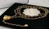 Подиумный винтажный пояс, ожерелье из овчины, известный бренд, шариковое ожерелье, пояс с декоративным логотипом, золотая цепочка на талию Bel9736148