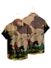 Men's Casual Shirts Hawaiian Cowboy Men's Shirt Cool 3D Digital Print Plus Size Western America Top With Pocket Vintage Style Summer