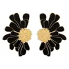 Boucles d'oreilles à clous en alliage Floral rétro euro-américain, mode féminine, Grain de fleur, cadeaux de fête pour femmes, 2024