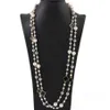 Projektowy klasyczny vintage Clover Flower Bright Pearl Multi -Lay Long Sweter Oświadczenie dla kobiety Eleganckie naszyjniki do medalia336j