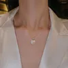 Ciondoli CHN246 Collana d'amore tridimensionale con giunzioni a piccoli blocchi in argento sterling con delicata aura di fata