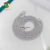 Hip Hop Schmuck neue dünne 6 mm Vvs Diamant Moissanite 925 Sterling Silber kubanische Gliederkette