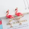 Charms 10pcs K Golden Semi-dimensional Flamingo -selling Enamel Pendant DIY Handmade Jewelry Necklace Bracelet Making