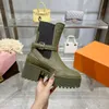 Yakut düz ayak bileği boot kadın süet buzağı deri kesme botları tasarımcı lüks ödüllü platform çöl önyükleme ayakkabıları moda çok yönlü kayıt chelsea boot