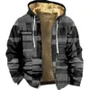 Herenhoodies Warme hoodie Rits voor mannen Casual kleurenblokprints Kleurrijke winterjas Sweatshirt met lange mouwen Capuchon Bovenkleding