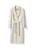 Giacche da donna Naizaiga 100 Australian Wool cammello bianco verde rosa lungo marrone nero Cappotto da donna con cintura SM7 231101