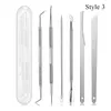 Nail Art Kits 2/3/6pcs Stainless Steel Cuticle Remover Double Sided Finger Dead Skin Push Pusher Manicure Care Tool