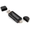 Lecteurs de cartes mémoire 2 en 1 OTG/USB lecteur/graveur de cartes multifonctions pour PC téléphones portables intelligents avec sac ou boîte pacakge