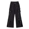 Jeans para mujer Pantalón de carga Ropa High Street Vintage Multi Pocket Baggy Casual Straight All Match Talle Mujer 231102