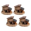 Decorative Flowers 4 Pcs Country Cottage Outdoor Lawn Decor Decorat Micro Landscape House Accessories Thumbnail Figurine Resin Figure