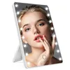 Specchi compatti Specchio per trucco a 16 LED con LED Touch Luce regolabile Specchio cosmetico Specchio cosmetico illuminato Espejo De Maquillaje De Mesa 231102