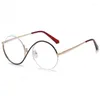 Solglasögon Runda metallglas för dator Anti Blue Ray Frame Women Mänglasögon Transparent glasögon Rensa glasögon oculos de grau