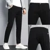 Herenpakken 2023 Herfst Lente Gladde Katoenen Broek Mannen Business Slim Fit Pak Stretch Casual Merk Kleding Dikke broek Mannelijke H2