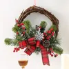 Dekoratif Çiçekler 1pc Noel Rattan Çelenk Yıldız Yuvarlak Kahverengi Çelenk Noel Kapısı/Ağaç Dekorasyonları DIY Aksesuarları Hediyeler