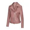 Damenjacken Tilorraine Herbst und Winter 2023 Slim European American Temperament Damenmantel PU Reversjacke Leder Damen