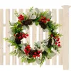 Decorative Flowers Christmas Door Wreath Wreaths Front Pine Cones Red Berries Hydrangea Artificial Garlands Indoor Outdoor Xmas