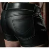 Men's Shorts Men Shorts Solid Color Casual Mens Short PU Leather Pants Spring Summer Men Fashion Punk Style Black Shorts for Men 230331