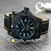 Nouveau Blackbird 44mm PVD boîtier en acier noir V17311101 cadran noir automatique montre pour homme bâton jaune marque bracelet en nylon montres en cuir He234K