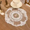 Bord mattor 2023 Vintage spets runda placemats utsökta broderade doilies vasmatta hem retro stil fransk för bröllop 12 tum