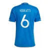 QQQ8 2023 2024 Bonucci Soccer Jerseys 23 24 Jorginho Insigne Verratti Men Kids Kit Chiesa Barella Finals Chiellini Pellegrini