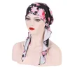 Ethnic Clothing Women Pre-Tied Scarf Chemo Cap Hijab Muslim Headscarf Print Headwear Hair Loss Head Cover Beanies Wrap Bonnet Hat Bandanas