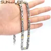 Girocolli SUNNERLEES Collana in acciaio inossidabile 316L 8mm Catena a maglie geometriche bizantine Nero Oro Argento Colore Uomo Donna Gioielli SC56 231101