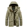 Mens Down Parkas Mens Winter Jacket Fleece Linning Outdoor Parka Coat Hooded Windbreaker Militär Tjock varm ytterkläder Big Size 6xl MultiCocket 231102