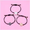 Chain Link Bracelets Family Friendship Couple Bracelet For Women Fashion Charm Adjustable Woven Rope Friend Mom Sister Jewel Dhgarden Dhaks